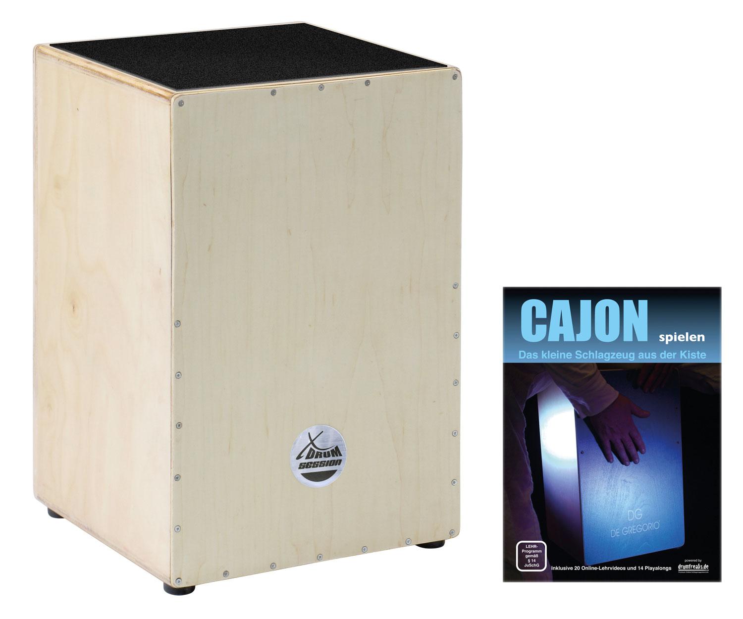 XDrum Cajon Nature Series Nature Wood inkl. Lehrbuch 2 CD