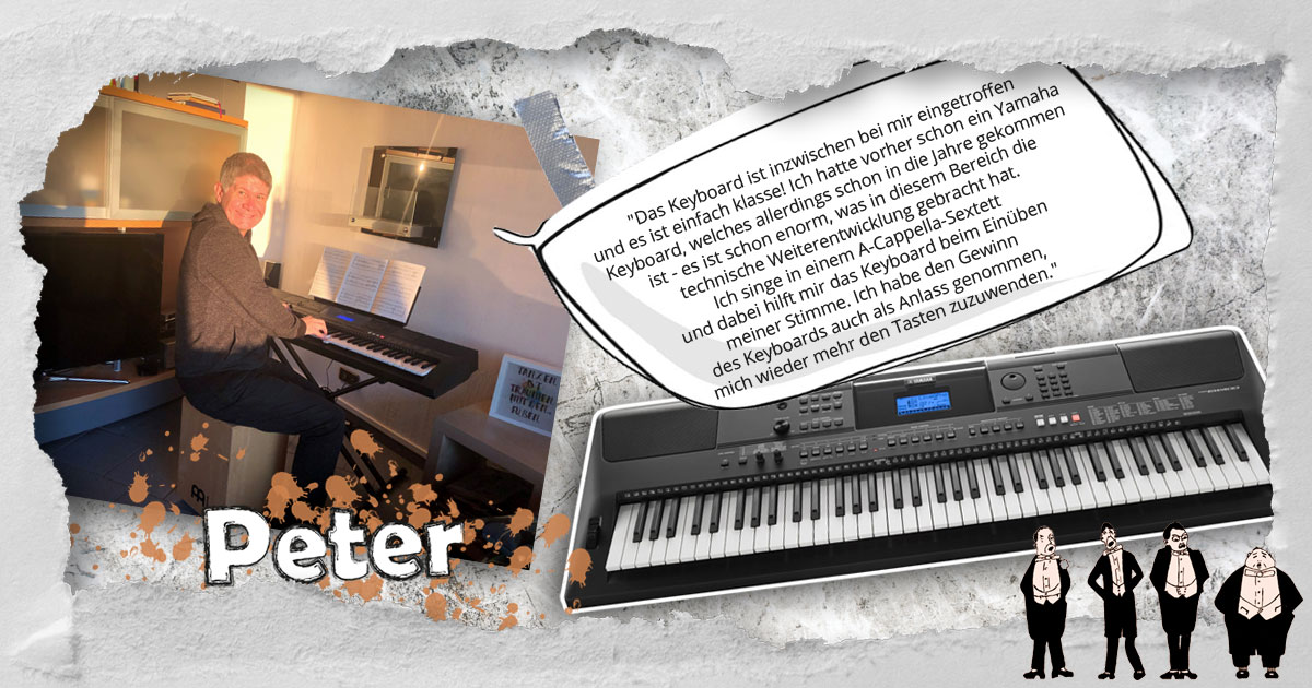 Peter aus Hessen hat ein Yamaha PSR EW-400 Keyboard gewonnen.