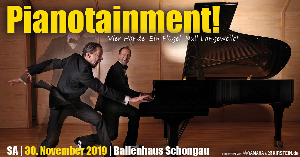 Am 30. November 2019 präsentieren Yamaha und Kirstein das Event "Pianotainment" im Ballenhaus Schongau.