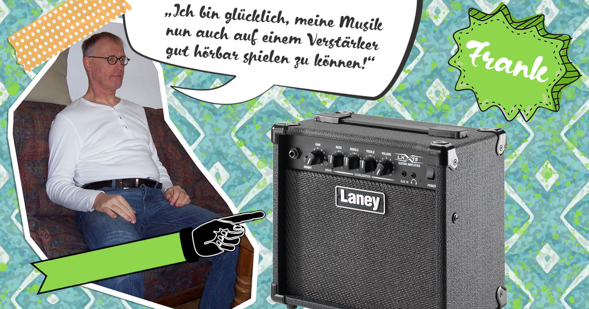 Frank aus Nordrhein-Westfalen hat einen Laney LX15 BK E-Gitarren Combo gewonnen.