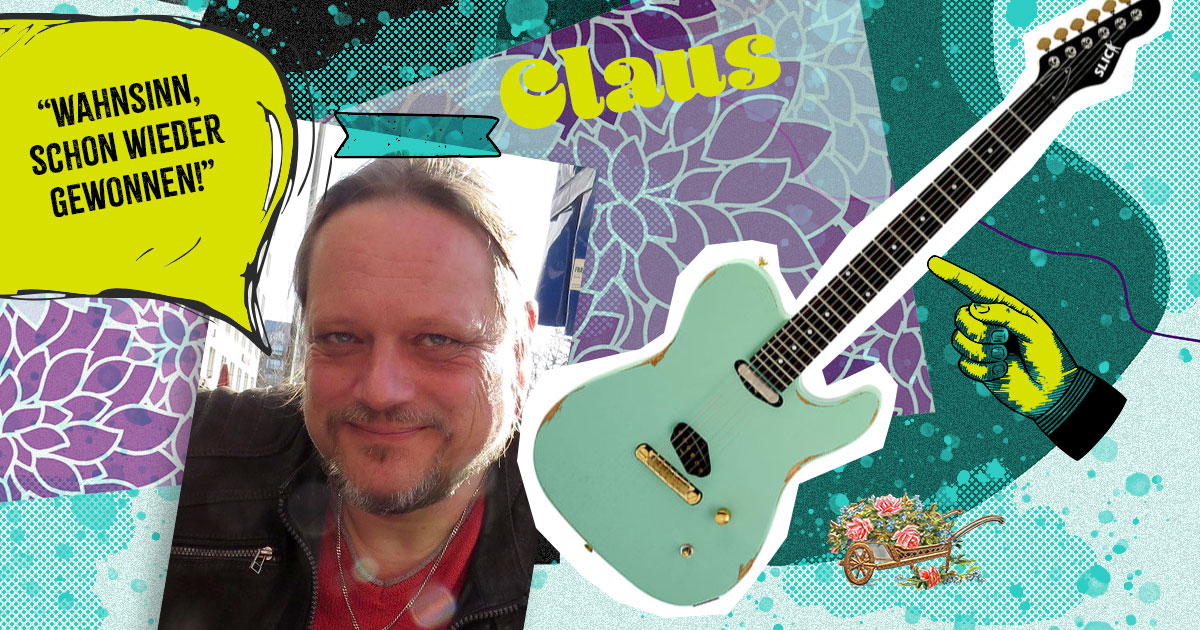 Claus aus Bayern hat die Slick SL50 SG E-Gitarre Surf Green gewonnen.