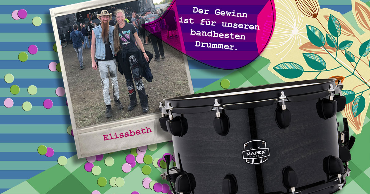 Elisabeth aus Baden-Württemberg hat eine Mapex MPX Hybrid Snare Drum gewonnen.