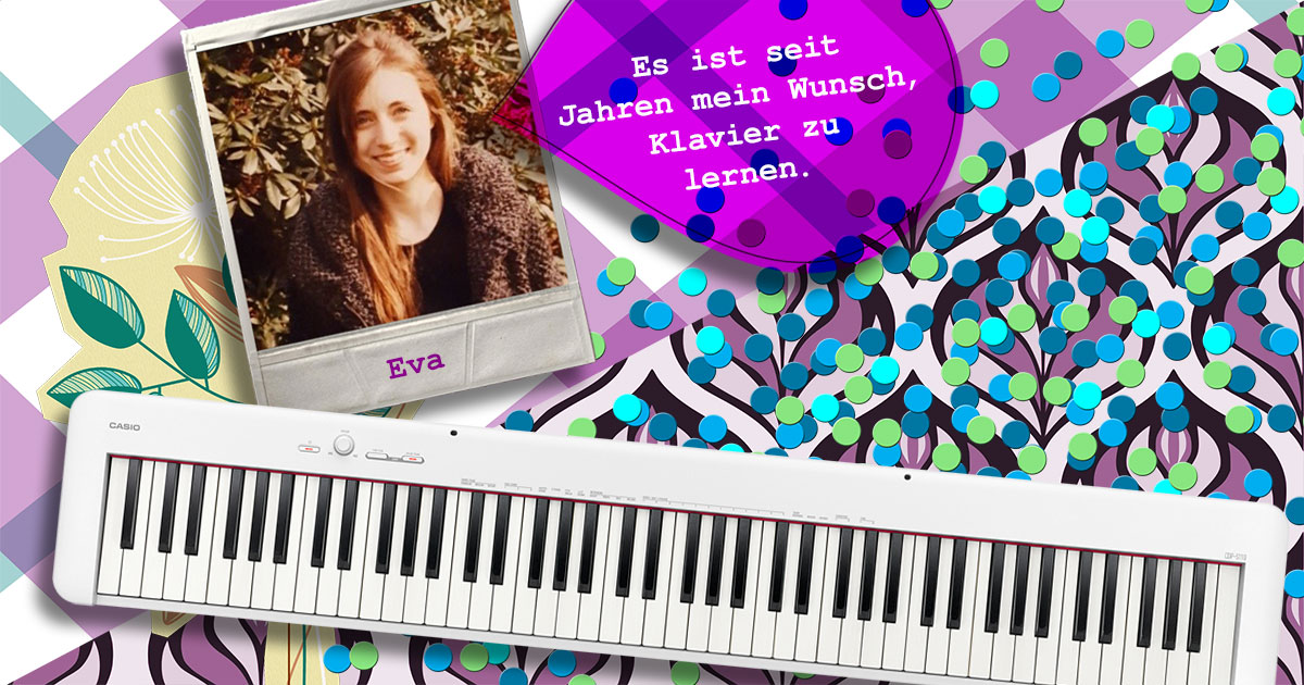 Eva aus Nordrhein-Westfalen hat ein Casio CDP-S110 WE E-Piano gewonnen.