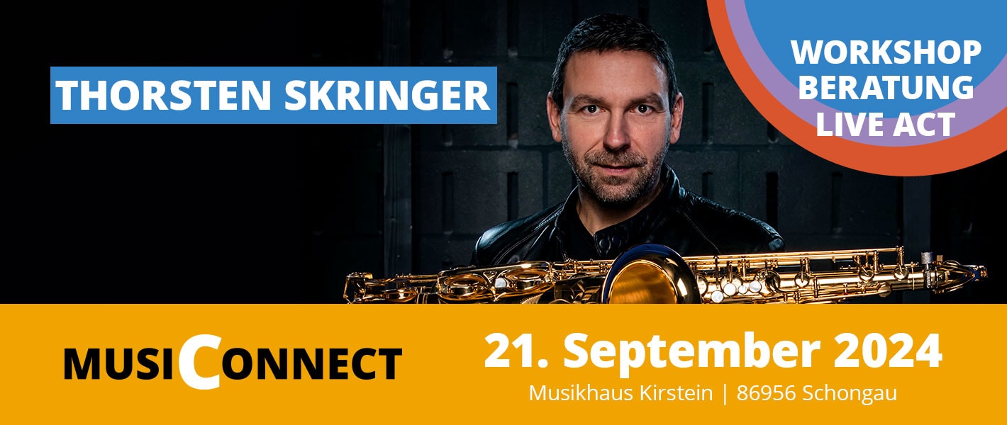 Thorsten Skringer bei der MusiConnect 2024 im Musikhaus Kirstein