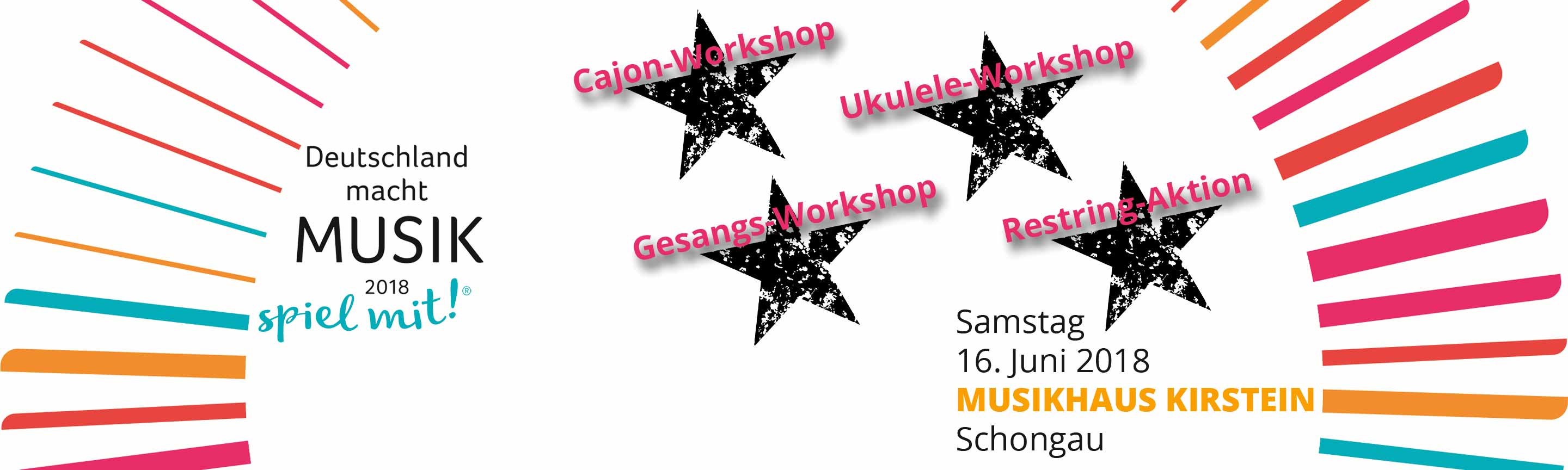 Deutschland macht Musik 2018. Workshops am bundesweiten Aktionstag im Musikhaus Kirstein.