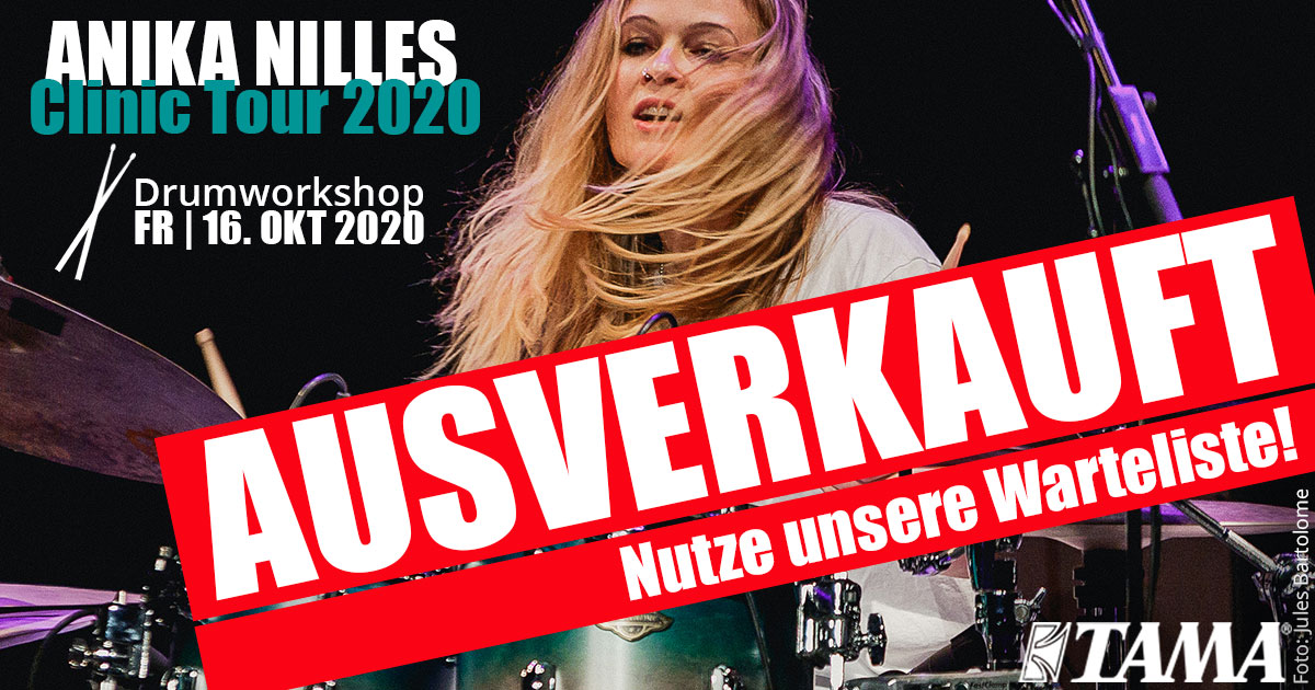 Anika Nilles Drum Clinic Tour 2020 im Musikhaus Kirstein in Schongau ausverkauft!