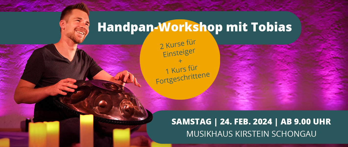Handpan-Workshop für Einsteiger und Fortgeschrittene mit Tobias Mrzyk im Musikhaus Kirstein