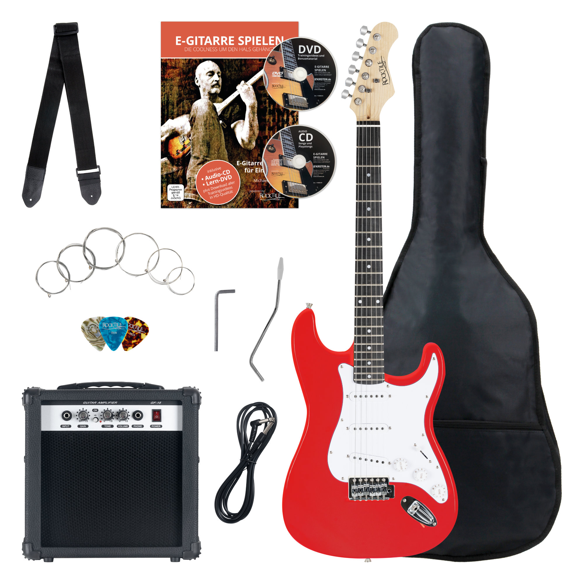 Rocktile Banger's Pack E-Gitarren Set, 8-teilig Red Abbildung 1