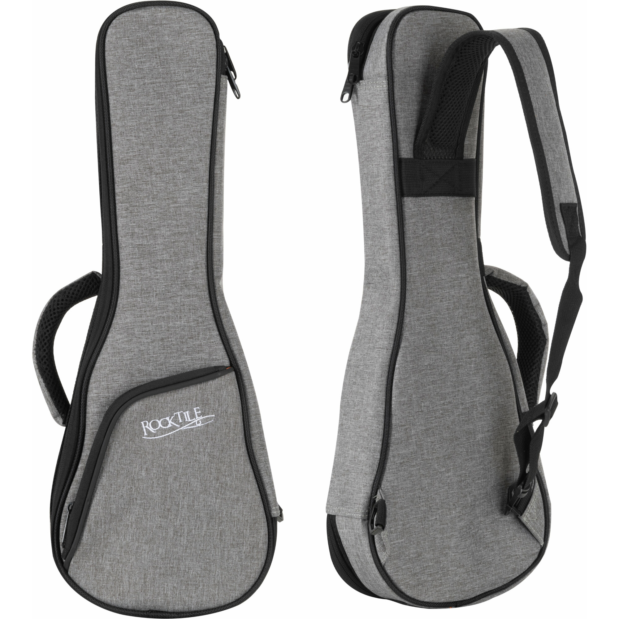 Rocktile Tasche für Sopran-Ukulele Grau/Orange Abbildung 1