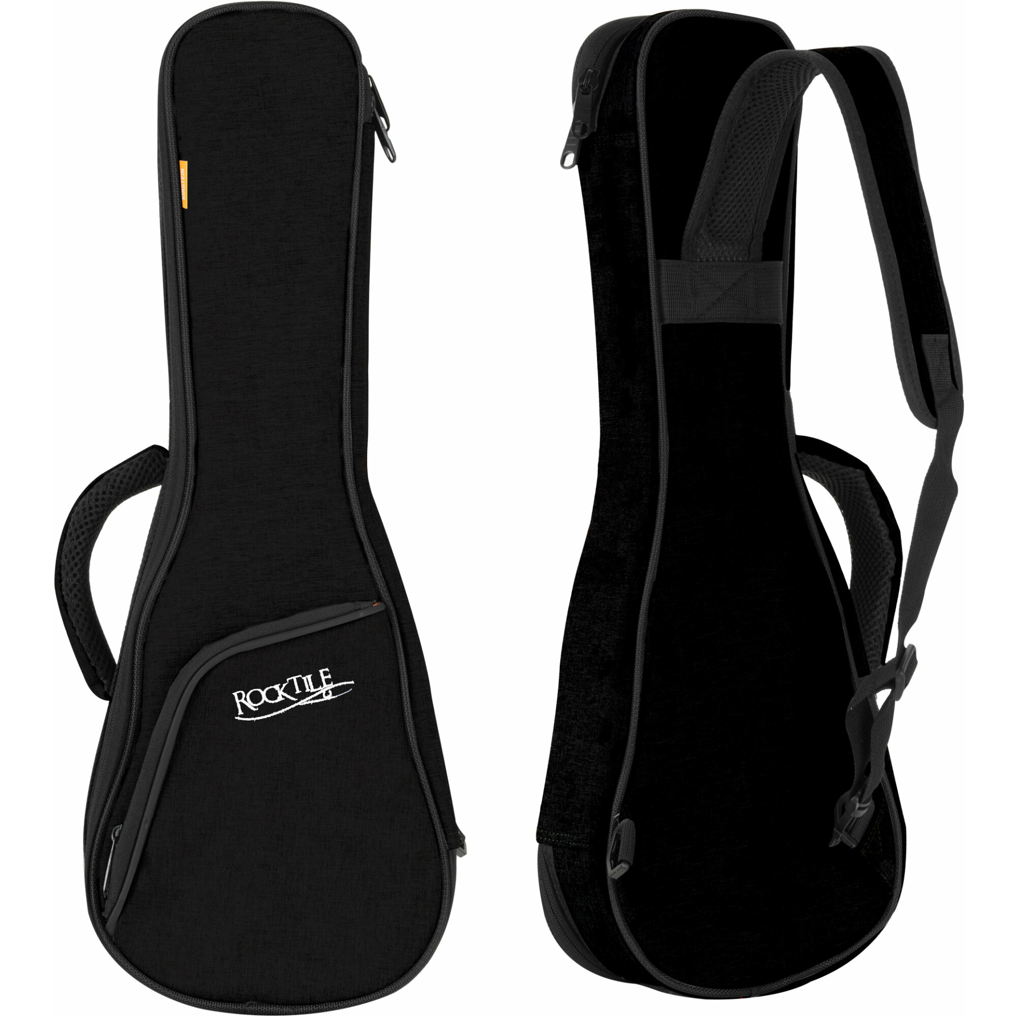 Rocktile Tasche für Sopran-Ukulele Schwarz/Orange Abbildung 1