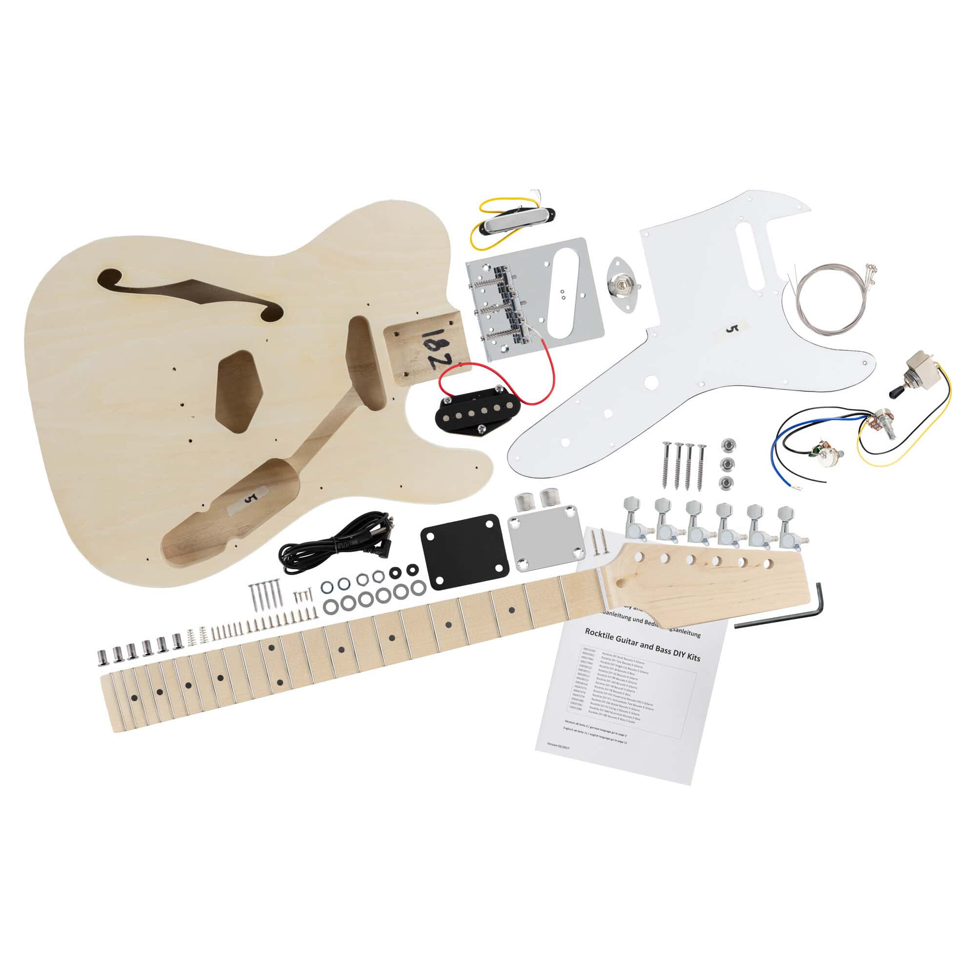 Rocktile E-Gitarren Bausatz Hollowbody TL-Style Abbildung 1