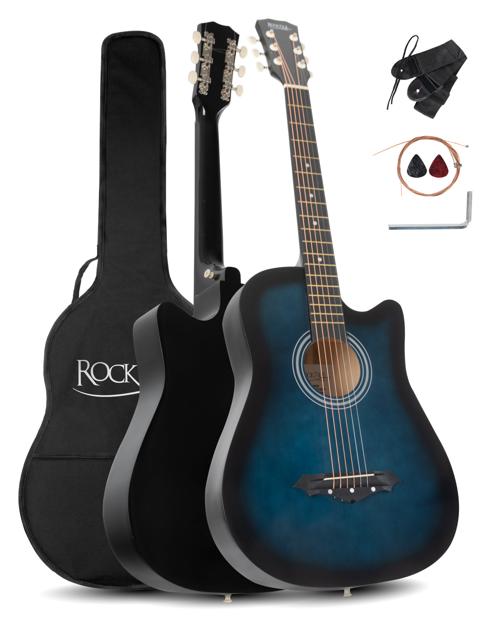Rocktile WSD-5C-BUB Slim Line Westerngitarren Set Blueburst Abbildung 1