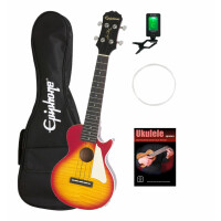 Epiphone Les Paul Ukulele Concert Heritage Cherry Sunburst Set