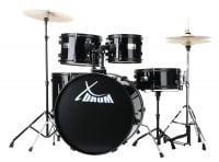 XDrum Rookie 22" Fusion Drum Kompleet set Zwart incl. boek (in het Duits)
