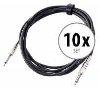 Pronomic Instrument Cable 3m jack black 10x Set