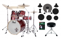 Pearl Export EXX705NBR/C704 Drumkit Black Cherry Glitter Beginner Set