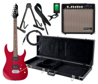 Shaman Element Series HX-100 RD Juego de guitarra eléctrica de rojo satinado