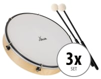 XDrum HTM-12K 12" Hand Drum with Plastic Head and with Mallets 3x Set