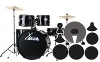 XDrum Rookie 22" Fusion Drum Set Black Plus Damper Set