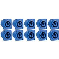 Pronomic PowPID BU Powerplug Einbaubuchse Blau 10x Set