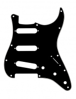 Fender Pickguard Strat SSS 3-ply Black