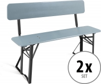 Stagecaptain BBB-119 GY Beer Garden Beer Tent Bench with backrest 119 cm grey 2x set