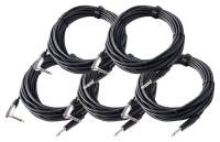 Pronomic Stage INST-A-10 cable de clavija jack en angulo 10 m, Set de 5