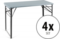 4x Set Stagecaptain BBT-119 GY Hirschgarten table de jardin 119 cm gris