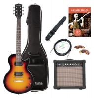 Rocktile L-100 BL Guitarra eléctrica naranja tostado Starter SET