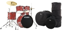 Tama ST50H5-CDS Stagestar Drumkit Candy Red Sparkle Taschen Set