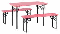 Stagecaptain Hirschgarten beer table and bench set ideal for balcony 117 cm Pink