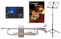 Classic Cantabile TR-40S trompeta Bb set con afinador/metrónomo, atril