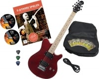 Rocktile per MM150-TR electric guitar transparent red with accessories