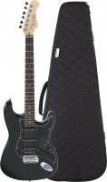 Rocktile Pro ST60-BK E-Gitarre All Black Softcase Set