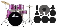 XDrum Semi 22" Standard Drumstel Satin Purple Sparkle (paars) Set incl. Slagwerkdemperset