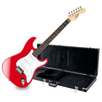 Shaman Element Series STX-100R Set de guitarra eléctrica rojo con estuche