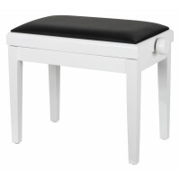 Classic Cantabile Piano Bench Model A White High Gloss with Black Cushion