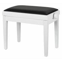 Classic Cantabile Banquette pour piano modèle A Blanc Brillant avec rembourrage noir