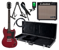 Shaman Element Series DCX-100R Set de guitarra eléctrica rojo Set completo