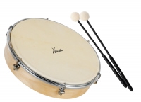 XDrum HTM-12S 12" Hand Drum with Natural Skin Head Set with Mallets