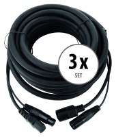 Set de 3 Pronomic Stage IECD-10 DMX câble hybride C/DMX 10m