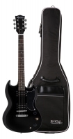 Shaman Element Series DCX-100B elektrische gitaar zwart Gigbag Set