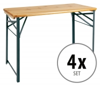 4x Set Stagecaptain BBT-119 Hirschgarten table de jardin 119 cm naturel