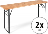 2x Set Stagecaptain BBT-170 Hirschgarten table de jardin 170 cm naturel