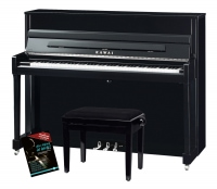 Kawai K-200 E/P SL Klavier Schwarz Hochglanz Set