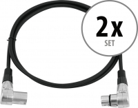 Omnitronic XLR Kabel 3pol 1,5m 90° sw 2er Set