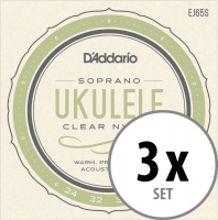 D'Addario EJ65S Pro-Arté Custom Extruded Ukulele Soprano 2x Set