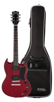 Shaman Element Series DCX-100R Electric Guitar Red Gig Bag Set