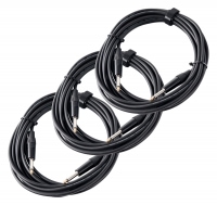 Pronomic Stage INST-6 cable de clavija jack 6 m negro, Set de 3x