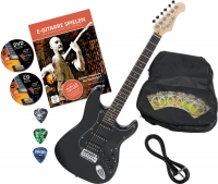 Rocktile Pro ST60-BK E-Gitarre All Black Set mit Zubehör